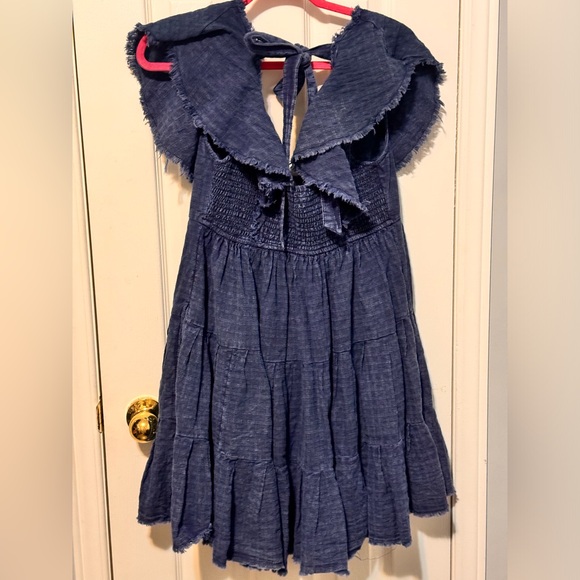 free people v neck flutter sleeve mini dress in medium - Picture 5 of 7